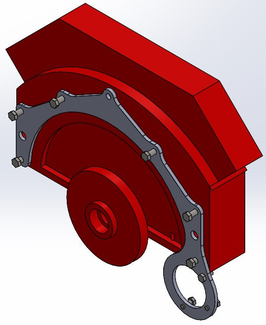 CH501 1955-1956 Chevy V8 starter plate kit — 3D rendering of adapter plate