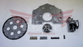 ME101 Mercedes OM616/OM617 5-cylinder diesel to Chevy automatic transmission adapter kit — flexplate, adapter plate, starter, and hardware