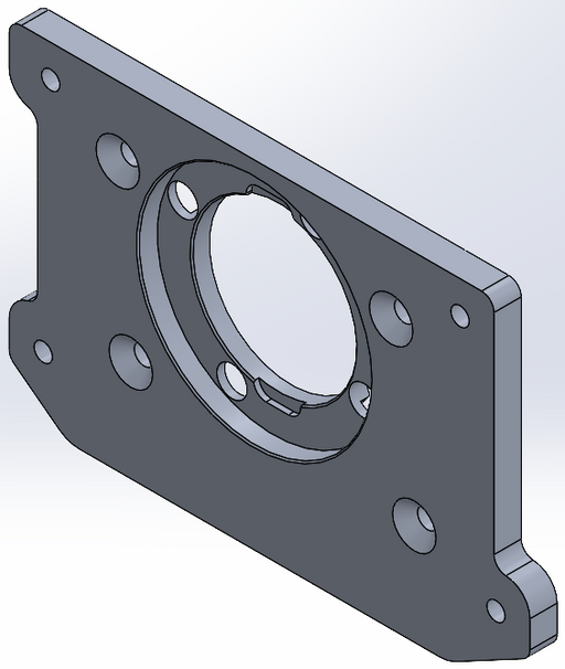  MT1601 1935 Chevy 208 to 1984-1992 Chevy S10 T5 transmission adapter plate — 3D rendering