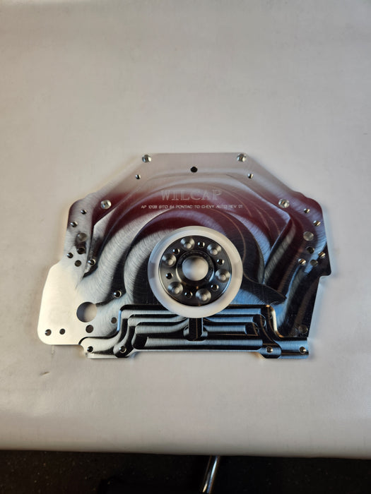 WPO301 1963-1964 Pontiac V8 to Chevy automatic transmission adapter plate — detail view