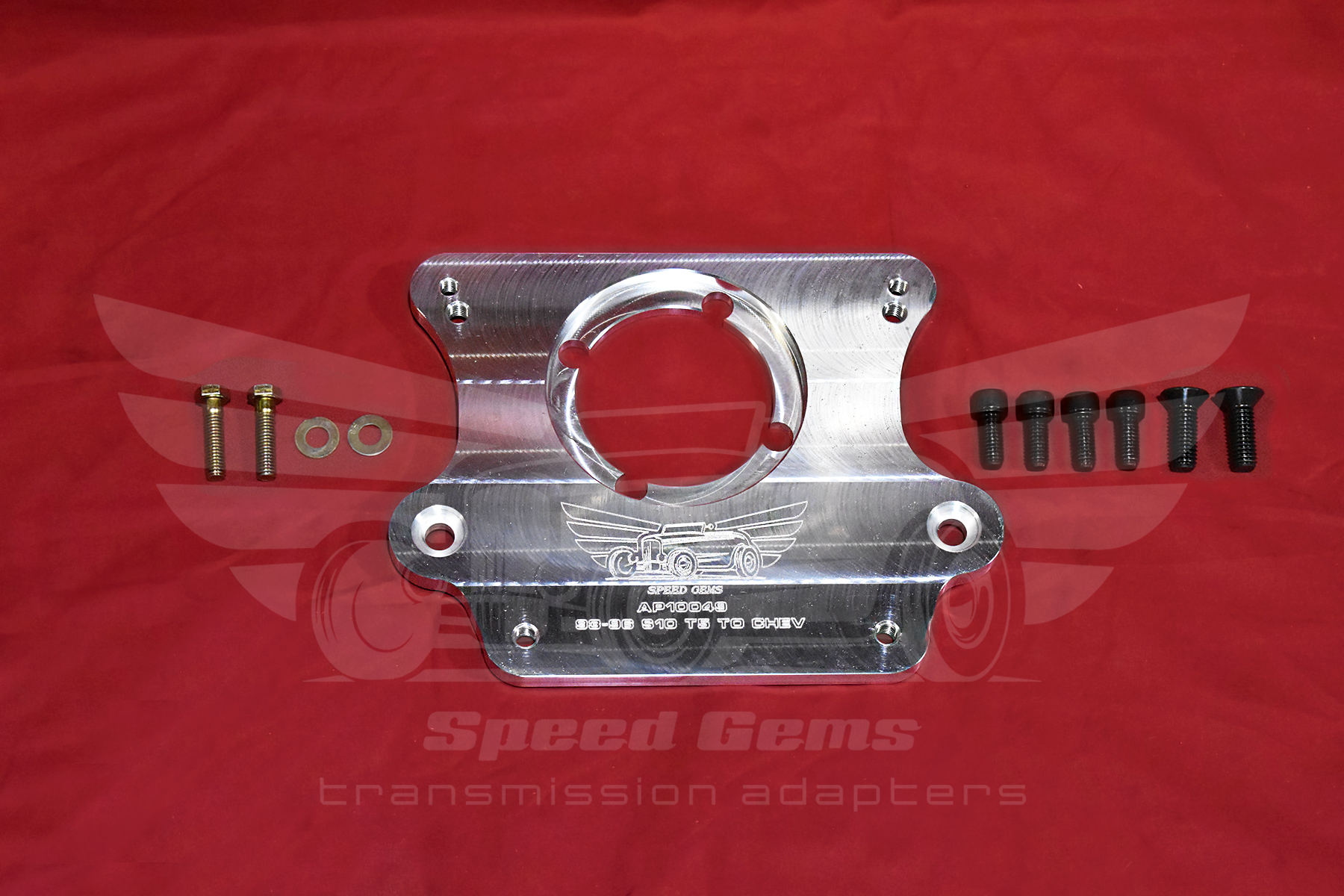 MT201 Chevy 3 or 4-speed bellhousing to 1993-1996 Chevy S10 T5 transmission adapter plate with mounting hardware