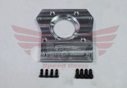 MT401 Chevy 216/235 1954 and older column-shift bellhousing to 1993-1996 Chevy S10 T5 transmission adapter plate with mounting hardware